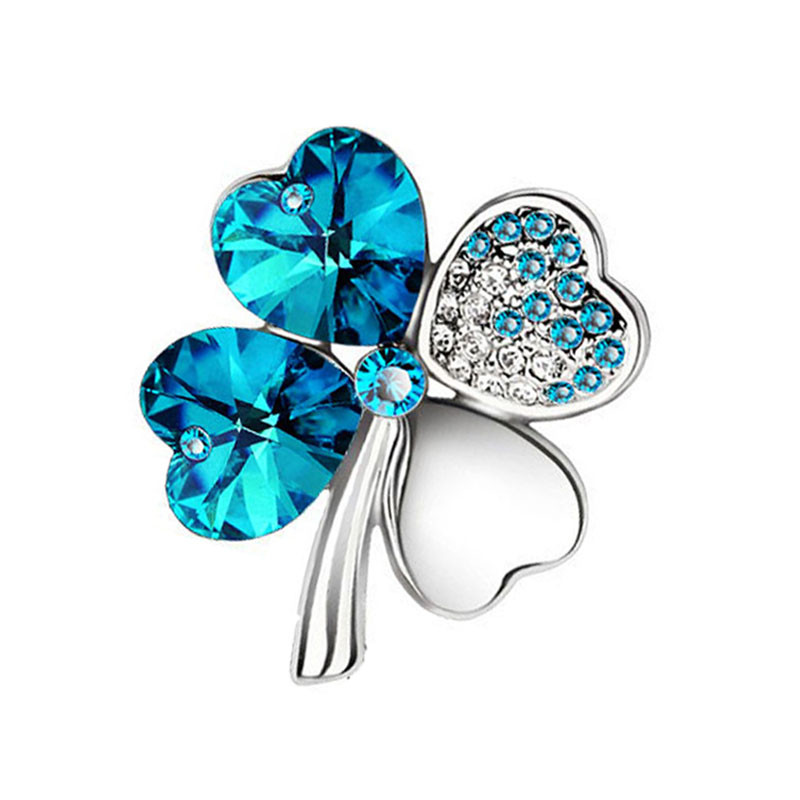 nauja Hotsales gamykla Didmeninė prekyba Aukso spalvos Austrijos krištoliniai keturių lapų dobilai Sagės moteriški aksesuarai madingi papuošalai 9554