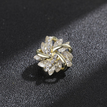 Нова перлена кристална блестяща брошка с катарама за шал за жени Модерни елегантни цветя Бамбукова брошка Игли за ревер Значка Сватбени подаръци