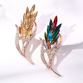 Novi broš od kristalnog pšeničnog klasja za žene, muškarce, vjenčanja, cvjetni ovratnik, igle, modni šal, kopča, nakit za zabave