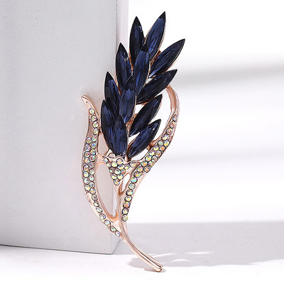 Novi broš od kristalnog pšeničnog klasja za žene, muškarce, vjenčanja, cvjetni ovratnik, igle, modni šal, kopča, nakit za zabave