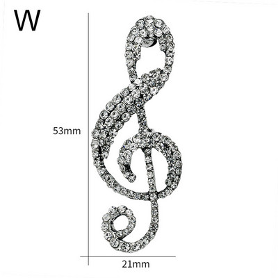 Broševi u obliku modnih nota Metalna igla za revere sa dijamantima Žene Muškarci Šal Kopča Odijelo Pulover Broš Dodaci za vjenčanicu