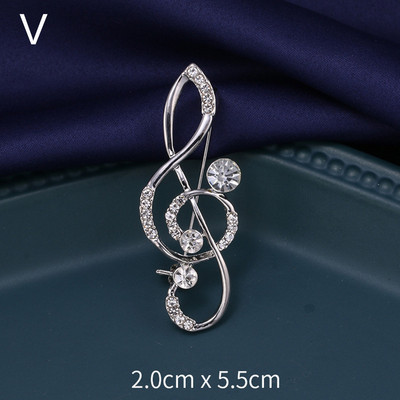 Broševi u obliku modnih nota Metalna igla za revere sa dijamantima Žene Muškarci Šal Kopča Odijelo Pulover Broš Dodaci za vjenčanicu