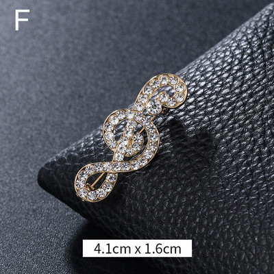 Broševi u obliku modnih nota Metalna igla za revere sa dijamantima Žene Muškarci Šal Kopča Odijelo Pulover Broš Dodaci za vjenčanicu