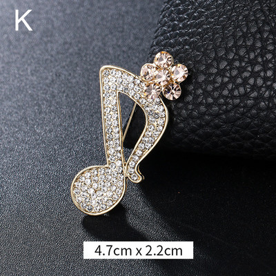 Broševi u obliku modnih nota Metalna igla za revere sa dijamantima Žene Muškarci Šal Kopča Odijelo Pulover Broš Dodaci za vjenčanicu