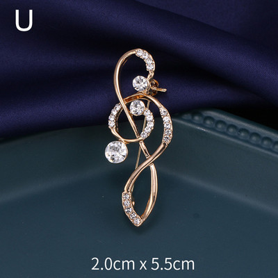 Broševi u obliku modnih nota Metalna igla za revere sa dijamantima Žene Muškarci Šal Kopča Odijelo Pulover Broš Dodaci za vjenčanicu