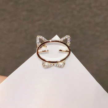 Μόδα κινούμενα σχέδια Opal Stone καρφίτσα Χαριτωμένη γάτα που κάθεται στο φεγγάρι Καρφίτσες για γυναίκες Δώρο κοσμήματα με κορσάζ Casual party