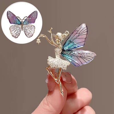 Fashion Butterfly Flower Brooches For Women Charm Rhinestone Sequin Corsage Dragonfly Bee Lapel Pins Insect Buckle Badge Jewelry