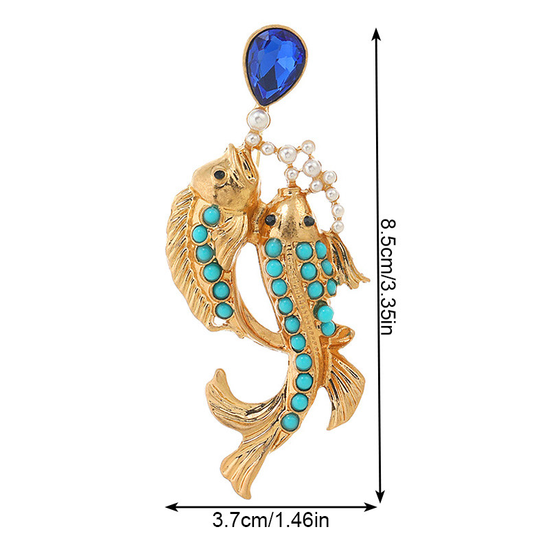 Naujos moteriškos mergaičių žuvų perlų sagės atvartų segtukai Elegantiški moteriški drabužiai paltai Išskirtiniai žuvų gyvūnai ženkleliai korsažo papuošalai