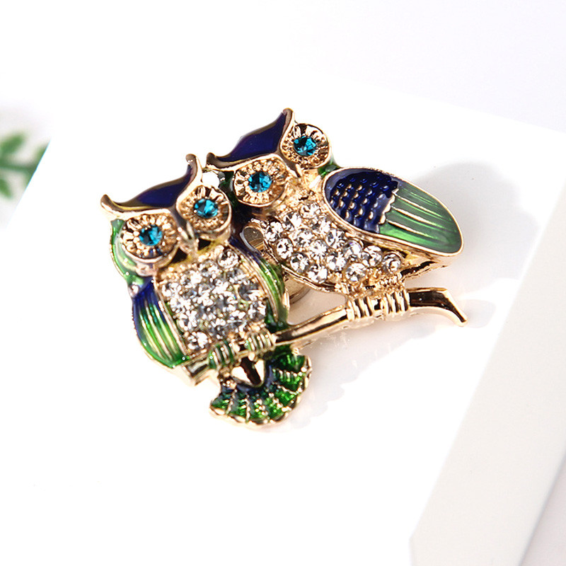 Uus öökull pross sulamist loomade kividest emailiga revääri nööpnõelad naistele meestele riided salli pandla krae ehtenõelad