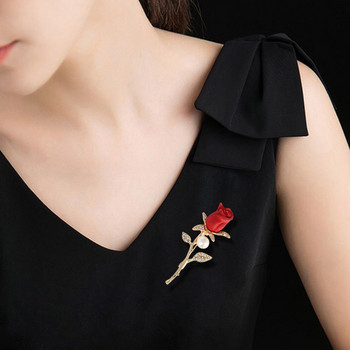 Νέα καρφίτσα πέτο με μαργαριτάρι στρας για γυναίκες Κομψή αγκράφα ηλίανθου τριαντάφυλλο Γυναικείο φόρεμα κορσάζ Κλιπ κοστούμι κασκόλ