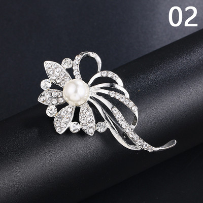 Μόδα κράμα μαργαριτάρι καρφίτσα στρας Γυναικεία κομψά ρούχα Κασκόλ Κασκόλ Καρφίτσες πόρπης Κοσμήματα στρογγυλή ανθοδέσμη Καρφίτσα καρφίτσα