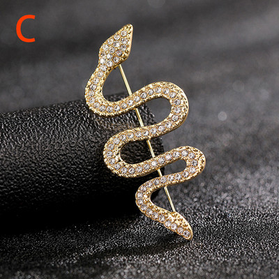 Vintažinės gyvatės sagės smeigtukas Aukso spalvos perdėtas gyvūnų emalio ženklelis Paltas atvartų segtukai Moterų Vyrų Vakarėlis Vestuvės Papuošalai Dovanos