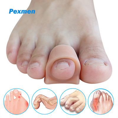 Pexmen 2/4/10 db Puha gél lábujjleválasztók Lábujjtávtartók Bunion Corrector átfedő Hallux Valgus és Hammertoe lábápoló eszközhöz