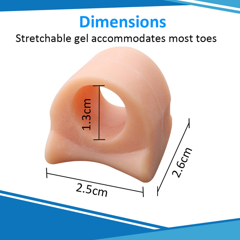 Pexmen 2/4/10Pcs Soft Gel Toe Separators Toe Spacers Bunion Corrector για επικάλυψη Hallux Valgus και Hammertoe Foot Care Tool