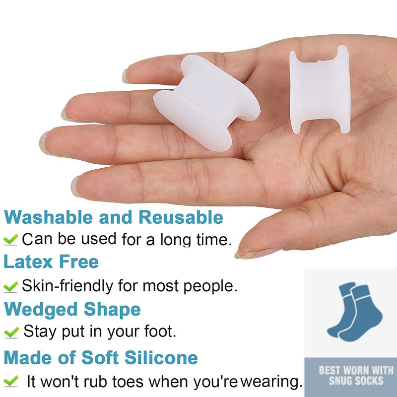 Pexmen 2/4/10 tk geelvarvaste eraldaja Hallux Valgus Bunion Corrector sirgendaja, pehme silikoonist varvaste kaitsja Spacer jalahooldusvahend