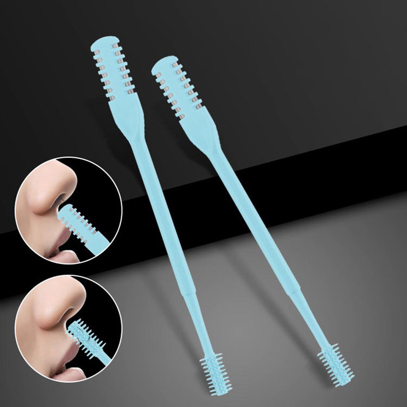 1 db hordozható orr-szőrvágó 360 fokban forgatható duplafejű orr-szőrvágó, mosható, biztonságos formula szőrtelenítő kiegészítők