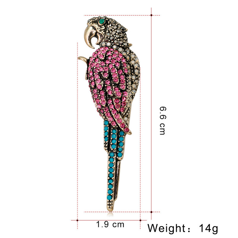 Kalnų krištolinis papūgos segės moterims Vyrams paukščio segtukas gyvūno formos suknelės kostiumas, kasdienis paltas, papuošalai