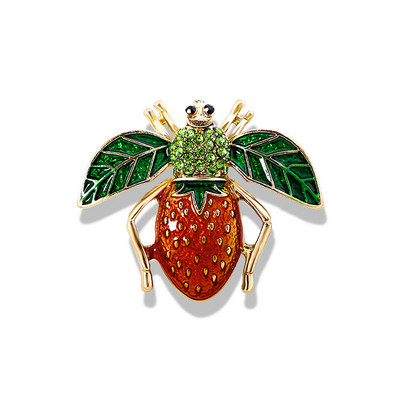 Shmik Fruit Enmale Bee prossinõel naistele Meestele Armsad peen putukate seeria metallist märgid Kristallist peen korsaaksessuaarid