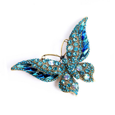 Nauji prabangūs krištoliniai drugeliai sagės smeigtukai moterims merginoms madingi vabzdžių ženkliukai sagės Suknelė metalinis segtukas vestuviniai papuošalai, dovana