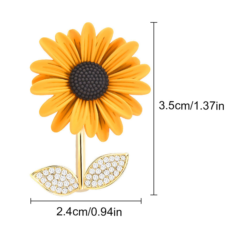 Novi suncokret emajl broš vještački dijamant Tratinčica cvijet biljka broš pribadače žene djevojke rever igle odjeća dodaci poklon nakit