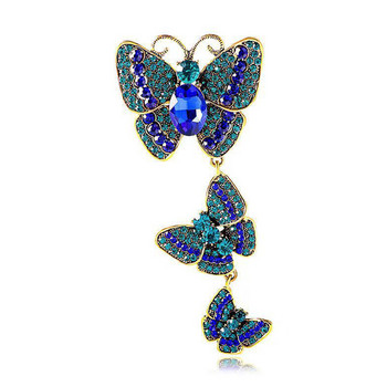 Νέες καρφίτσες με πεταλούδα από στρας για γυναίκες Vintage έντομα πεταλούδας για πάρτι Casual καρφίτσες με πέτο Badge Δώρα για κοσμήματα