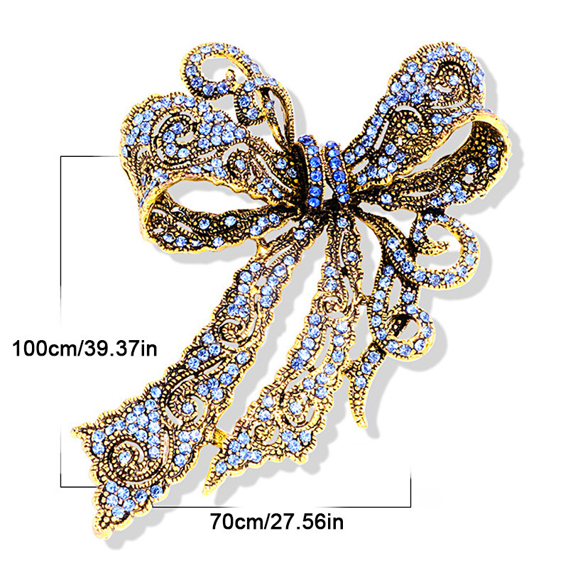 Uus Bowknot Rhinestone prossi sulamist retro vibu naiste korsa luksuslik kristallkuld värvi tsirkoon metallist nööpnõelad kleit mantli aksessuaarid