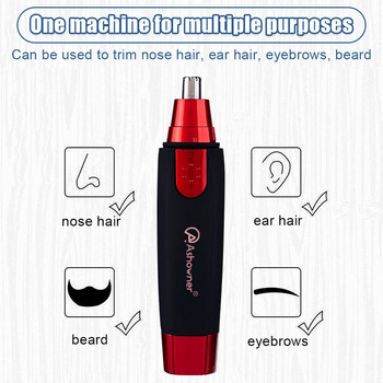 Ashowner Електрическа машина за подстригване на косми в носа Отстраняване на бръснач за уши Бръснене Резачка за вежди за мъже и жени Приспособление за носна вълна