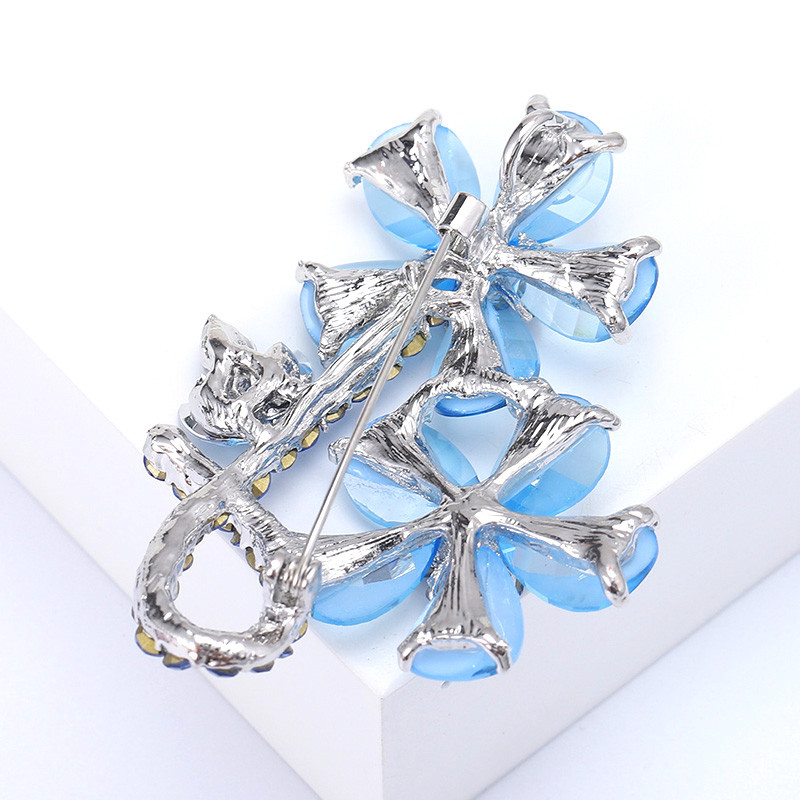 Naujos rožinės gėlės emalio sagės Moterims Permatomos Kalnų krištolinis metalinis segtukas Vestuvių vakarėlio ženklelis Naujųjų metų papuošalai Dovanos