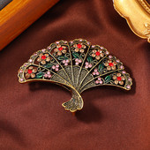 Vintažinė Kalnų krištolinė tuščiavidurė gėlių vėduoklė Sagė Moterims Papuošalai Metaliniai Smeigtukai Ženkliukai Banketui Drabužiai Šalikas Susegimas Dovana