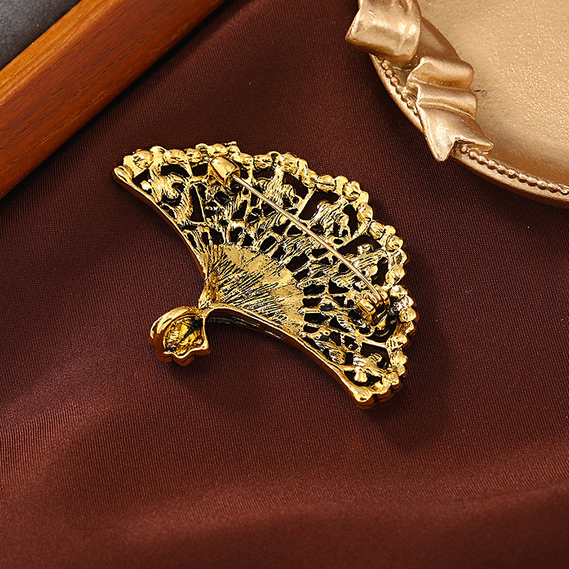 Vintažinė Kalnų krištolinė tuščiavidurė gėlių vėduoklė Sagė Moterims Papuošalai Metaliniai Smeigtukai Ženkliukai Banketui Drabužiai Šalikas Susegimas Dovana