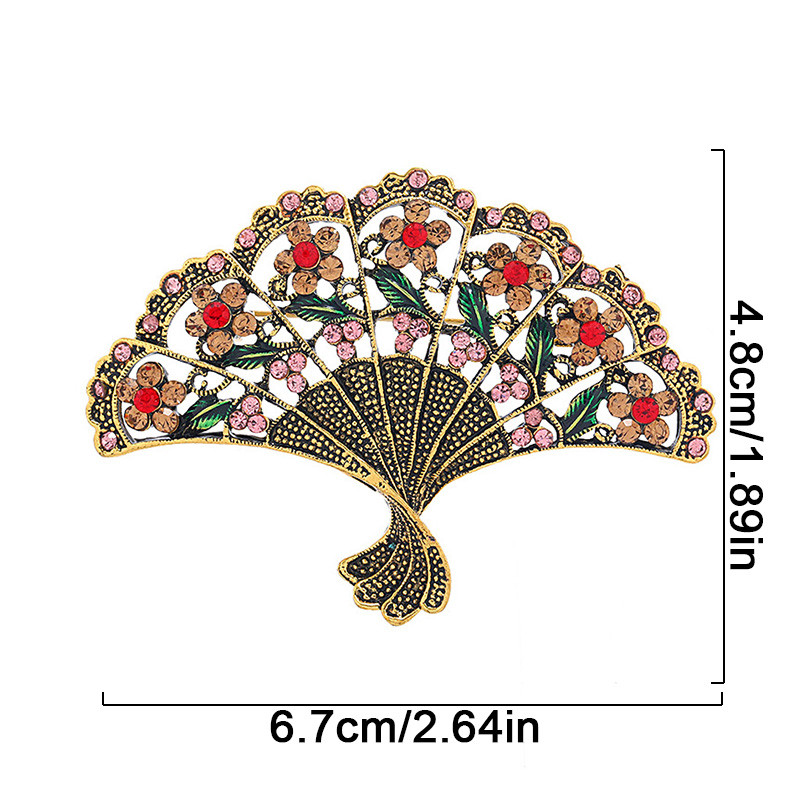 Vintažinė Kalnų krištolinė tuščiavidurė gėlių vėduoklė Sagė Moterims Papuošalai Metaliniai Smeigtukai Ženkliukai Banketui Drabužiai Šalikas Susegimas Dovana