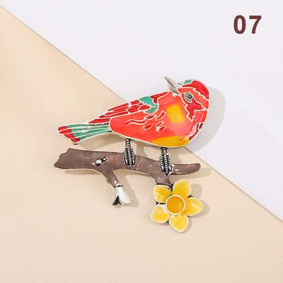 Mados Paukštis Sagės Mieli Gyvūnai Metaliniai Smeigtukai Sagtis Moterims Vyriški Emaliai Žavėjimas Pavasario Dizainas Šalikas Ženkliukas Suknelė Paltas Papuošalai Dovana vaikui