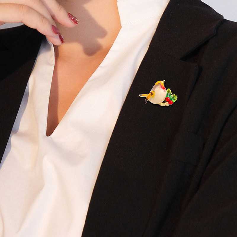 Mados Paukštis Sagės Mieli Gyvūnai Metaliniai Smeigtukai Sagtis Moterims Vyriški Emaliai Žavėjimas Pavasario Dizainas Šalikas Ženkliukas Suknelė Paltas Papuošalai Dovana vaikui