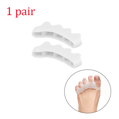 1 ζεύγος διαχωριστών δακτύλων σιλικόνης, ρυθμιστής Bunion Toe Valgus, Εργαλείο περιποίησης ποδιών εξωτερικής συσκευής Toe Hallux Valgus Corrector
