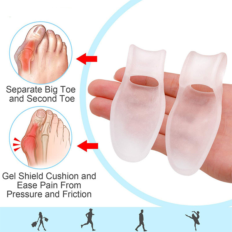 1 ζεύγος διαχωριστών δακτύλων σιλικόνης, ρυθμιστής Bunion Toe Valgus, Εργαλείο περιποίησης ποδιών εξωτερικής συσκευής Toe Hallux Valgus Corrector