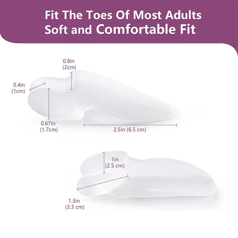 1 ζεύγος διαχωριστών δακτύλων σιλικόνης, ρυθμιστής Bunion Toe Valgus, Εργαλείο περιποίησης ποδιών εξωτερικής συσκευής Toe Hallux Valgus Corrector