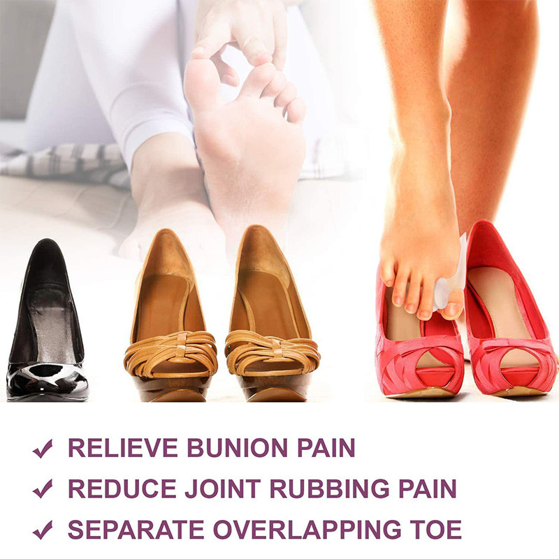 1 ζεύγος διαχωριστών δακτύλων σιλικόνης, ρυθμιστής Bunion Toe Valgus, Εργαλείο περιποίησης ποδιών εξωτερικής συσκευής Toe Hallux Valgus Corrector