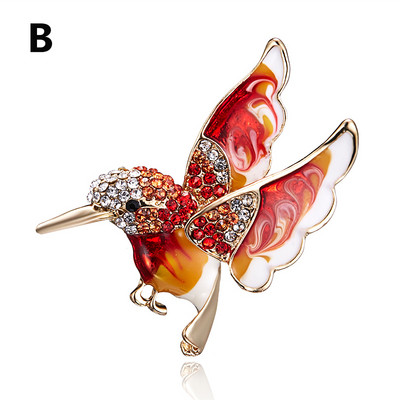 Creative Bird Enamel Pross Rhinestone Animal Pross Pin Naistele Meestele Sall Ülikond Märgid Korsa Uusaasta Jõuluehted Kingitus