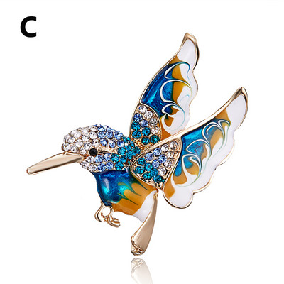 Creative Bird Enamel Pross Rhinestone Animal Pross Pin Naistele Meestele Sall Ülikond Märgid Korsa Uusaasta Jõuluehted Kingitus
