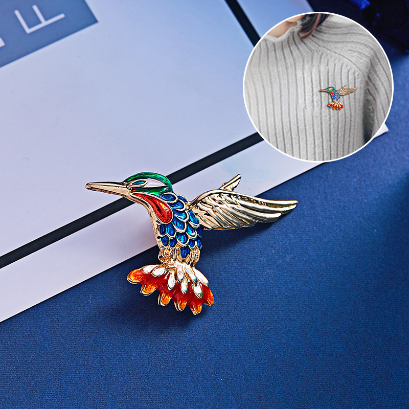 Creative Bird Enamel Pross Rhinestone Animal Pross Pin Naistele Meestele Sall Ülikond Märgid Korsa Uusaasta Jõuluehted Kingitus