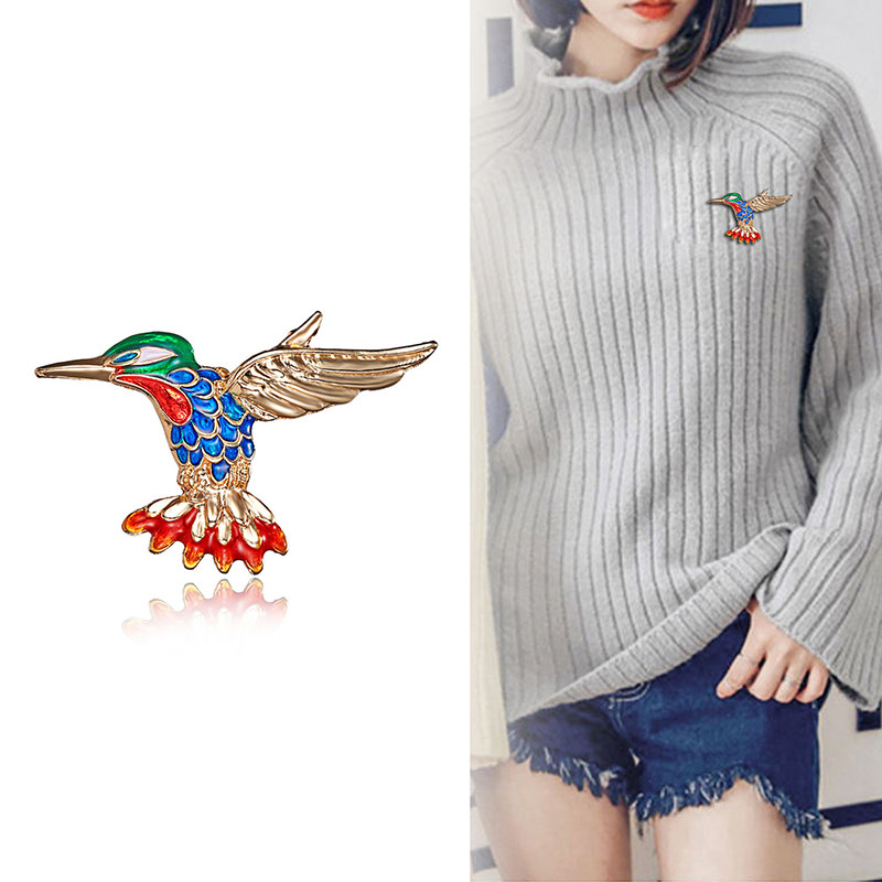 Creative Bird Enamel Pross Rhinestone Animal Pross Pin Naistele Meestele Sall Ülikond Märgid Korsa Uusaasta Jõuluehted Kingitus