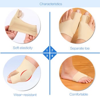 2Pcs=1 Pair Separator Toe Hallux Valgus Bunion Corrector Orthotics Πόδια Οστό Ρυθμιστής αντίχειρα Διόρθωση ισιωτικό κάλτσας πεντικιούρ