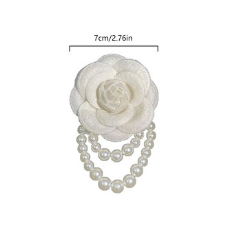 Νέο κορεάτικο ύφασμα Camellia Flower καρφίτσα καρφίτσες πέρλες φούντα κορσάζ Μόδα κοσμήματα Κασκόλ πόρπη για γυναικείο πουκάμισο γιακά αξεσουάρ
