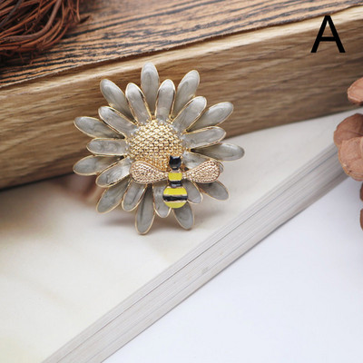 1tk päevalilleemaili pross mesilane tumeroosa elegantsed naised tüdrukud karikakrad päikeselill reväärid putukatel Rõivad Aksessuaarid kingituseks ehted