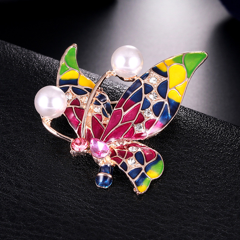 Värvilised Liblikad Prossid Kristallkividest Metallist emailnõelad Putukad Loomad Pross Märk Korsaal Jõulupulmaehted