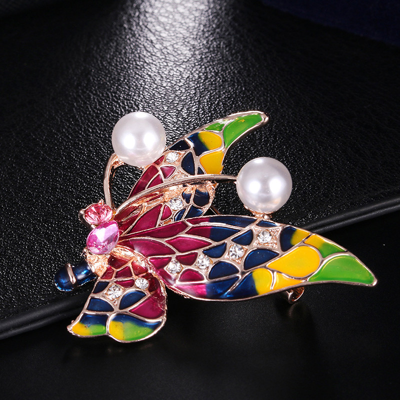 Värvilised Liblikad Prossid Kristallkividest Metallist emailnõelad Putukad Loomad Pross Märk Korsaal Jõulupulmaehted