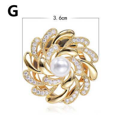 Trendy broševi od kamenčića igle kristalni cvijet biserni šal kopča broš ženski šal prsten kopča šalovi držač za pričvršćivanje