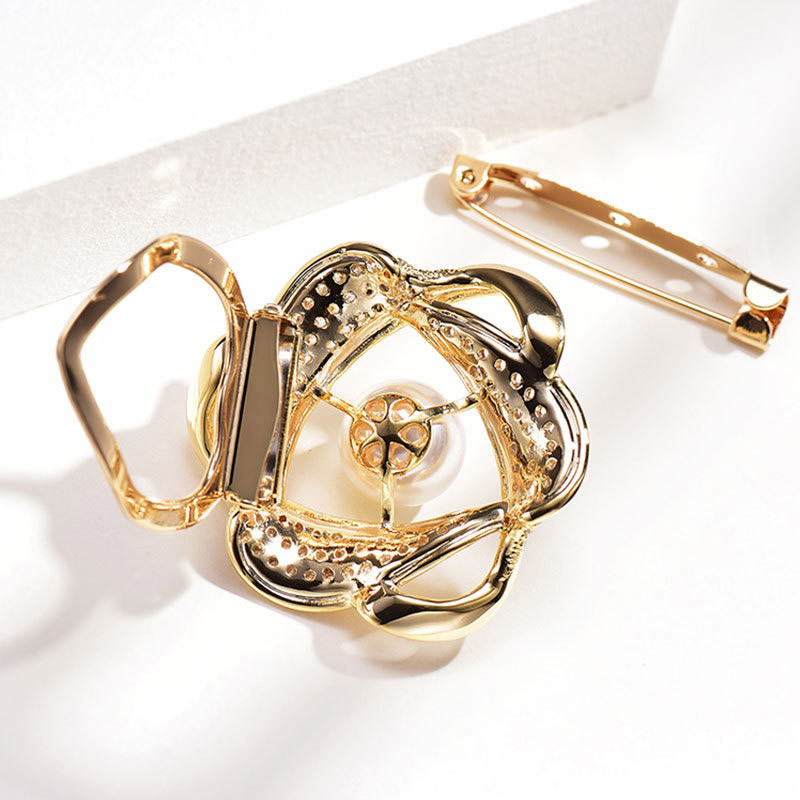 Trendy broševi od kamenčića igle kristalni cvijet biserni šal kopča broš ženski šal prsten kopča šalovi držač za pričvršćivanje