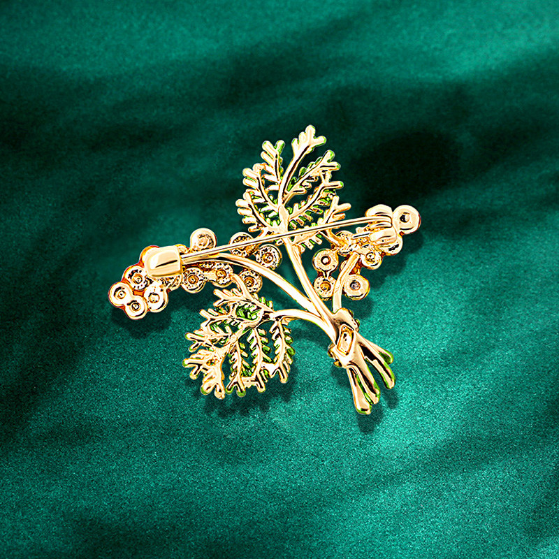 Uued moodsad männikäbi okstega prossinõelad naistele tüdrukutele luksuslikud kullavärvi emailiga sulamist taimsete korsarõivaste aksessuaarid