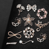 Κοσμήματα μόδας Υψηλής ποιότητας Vintage Χρυσό Χρώμα Καρφίτσα Καρφίτσα Κρύσταλλα Απομίμηση στρας Απομίμηση Μαργαριτάρι λουλούδι καρφίτσα αξεσουάρ γάμου